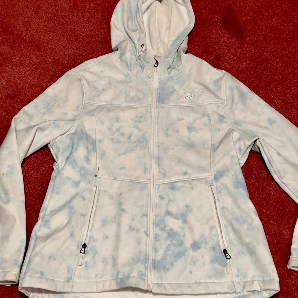 Reebok Women's Light Blue and White Neoprene Jacket